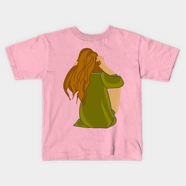 Green Kids T-Shirt by Sshirart